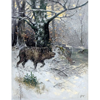 РЕПРОДУКЦИИ НА КАРТИНИ Глиган в гора през зимата (1939)